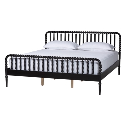 Baxton Studio Lucera Platform Bed, Black, King Baxton Studio restaurant furniture, hotel furniture, commercial furniture, wholesale bedroom furniture, wholesale king, classic king